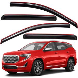 Lightronic Extra Durable Clip-on in-Channel Auto Vent Window Visor, Fits 2018-2024 GMC Terrain, UV Protection Rain Guard, Original Wind Deflector, No-Drill Easy Install, Dark Smoke, 4-Pcs