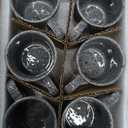 LYEOBOH Espresso Cups, Coffee Cups, Tea Cup - 3 oz Grey Ceramic Set of 6, Mini Coffee Mugs, Demitasse Cups, Espresso Shot, Microwave Dishwasher Safe, Ceramic Mugs, Perfect for Daily Use & Tea Time (Gray)