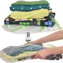The Chestnut 8 Travel Space Saver Bags - No Vacuum or Pump - for Clothes - Reusable - Luggage Compression - Set of 4 L and 4 M Sacks - Transparent