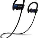 Senso Bluetooth Headphones, Best Wireless Sports Earphones w/Mic IPX7 Waterproof HD Stereo Sweatproof Earbuds for Gym Running Workout 8 Hour Battery Noise Cancelling Headsets (Black Blue)