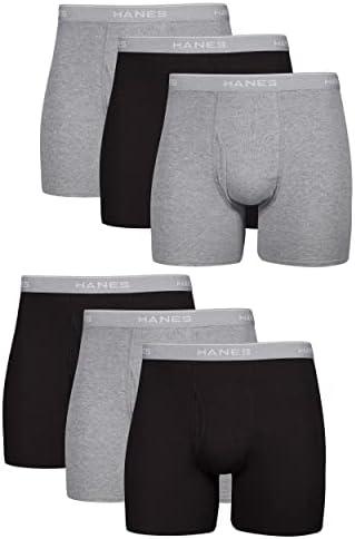 Hanes Men's Boxer Briefs, Cool Dri Moisture-Wicking Underwear, Cotton No-Ride-up for Men, Multi-Packs, L