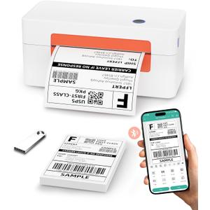 Bluetooth Thermal Label Printer, Wireless 4x6 Shipping Label Printer for Small Business & Shipping Package Compatible with Android, iOS, Windows & Mac, Used for Amazon, Ebay, Shopify, USPS Etc