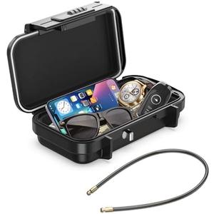 KeeKit Portable Safe Box, Combination Key Lock Box, Personal Security Case with Code, Waterproof Key Storage Box for Beach, Car, Home, Travel and Outdoor Camping Activities