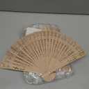 WYTAOHZL 6PCS Wooden Hand Fans 8Inch Handheld Folding Fans Wooden Fan with Bags Decorative Handheld Fan for Weddings Party Baby Shower