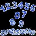 60pcs Bling Rhinestone Numbers Sticker 6sets 0-9Digits Self-Adhesive Iron on Crystal Numbers Stickers for DIY Crafts Laptop Gifts Furniture Car Clothing Decorations(Blue+White,1.73")