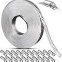 Hose Clamps Stainless Steel, Large Worm Gear Duct Pipe Hose Clamp Assortment Kit, Band Fittings Strap, 32.81FT Adjustable Metal Bolt with 20 Stronger Fasteners Screw for Plumbing Auto Tube Fuel Line