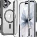 Diaclara Magnetic Designed for iPhone 17 Case 6.3 Inch Full Body Bumper,[Compatible with MagSafe] Military Drop Proof Cover with Built-in Touch Sensitive Anti-Scratch Screen Protector, Grey Titanium