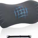 Lumbar Support Pillow for Office Chair and Car Seat, Lumbar Pillow with Adjustable Strap, Memory Foam Back Pillow for Lower Back Pain Relief, Back Support Pillow for Sitting, Driving, Traveling