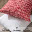MIULEE Outdoor Pillows with Inserts Set of 2 Patio Waterproof Fade Resistant Fluffy Throw Pillows Decorative Garden Spring Natural Accent Leaves Cushion for Home Sofa Decor 18x18 Inch Red