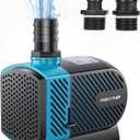 Pawfly 800 GPH Aquarium Submersible Water Pump (3000L/H, 45W) Ultra Quiet Water Fountain Pump with 8.2 ft. Lift Height Adjustable Water Pump for Fish Tanks Ponds Gardens Waterfalls Statuary and Sumps