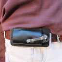 Leather Pocket Knife Belt Sheath for Horizontal & Vertical Carry, EDC Multitool Folding Knife Belt Holder Holster VPKM