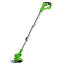 Cordless Weed Wacker, Electric Weed Whacker Eater with 2 x 2.0Ah Battery Powered & Charger, Stringless 3 in 1 Grass Trimmer/Lawn Edger/Brush Cutter with 4 Types Blade and Wheel for Garden Yard