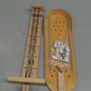 Deekin 2 Set Desktop Shoot The Moon Game Table Top Mini Bowling Game Set Classic Steel Ball Wooden Tabletop Games Wooden Board Mini Arcade Table Games Bowling Set Gag Gifts for Adult Teen Office Desk