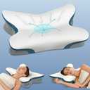 Cervical Pillow for Neck Pain Relief - Ergonomic Neck Pillow for Sleeping Contour Memory Foam Pillows with Cooling Pillowcase, Orthopedic Bed Pillow for Side Back Stomach Sleepers