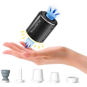 FLEXTAILGEAR Air Pump for Inflatables with Camping Lantern, Tiny Pump 2X, 4kPa Portable Air Pump Rechargeable Air Mattress Pump with Magnetic Design, for Sleeping Pads Pool Floats Swimming Rings