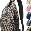 Crossbody Bags for Women Men Trendy Sling Bag Bakpack Casual Chest Bag with Convertible Shoulder Strap (Medium, Leopard)
