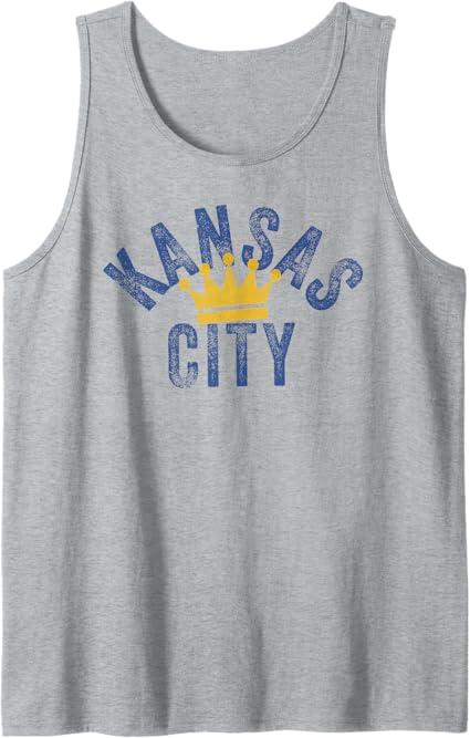 Kansas city Vintage Kc Blue & Yellow Cool Kansas City Locals Tank Top Grey large Kansas city Vintage Kc Blue & Yellow Cool Kansas City Locals Tank Top Grey large