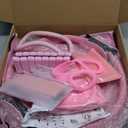 Home Pilates Ring and Ball Set for Women with 5 Resistance Bands 13 inch Magic Circle Workout Essentials Starter Kit for Beginners, Full Body Toning Shape Your Body with 15 Min Daily Routine (pink)