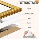 Upsimples Vintage 11x14 Picture Frame, Antique Gold Frame Displays 8x10 with Mat or 11 x 14 Without for Vertical or Horizontal Wall Decor, 1pack