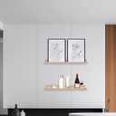MBYD 24 Inch Floating Shelves Natural Wood Set of 3, Wall Mount Picture Ledge Wooden Wall Shelf for Home Decoration Nursery Book Shelves for Bedroom, Living Room, Office, Kitchen, 3 Same Dimensions