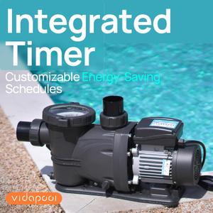 vidapool  In/Above Ground Pool Pump, High Flow (with Timer, 2HP, 8917 GPH, 220V), Color May Vary