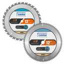 Luckyway 12 Inch Miter Saw Blades 32T General Purpose & 80T Fine Finish with 1 Inch Arbor TCT (Tungsten Carbide Tipped) Saw Blade for Cutting Wood 2-Pack