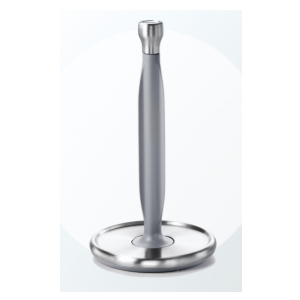 VEHHE Paper Towel Holder Countertop, Black Paper Towel Holder with Spring Activated Arm and Damping Effect, Simply Tear Paper Towel Stand for Bathroom and Kitchen (Silversmith)