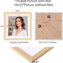 10x10 Picture Frame Set of 9, Display Pictures 8x8 with Mat or 10x10 without Mat, Multi Collage Gallery Square Photo Frames for Wall or Tabletop, Natural Wood