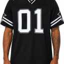 Jersey Shirts for Women Y2k Graphic Tees V Neck Baggy Streetwear Number Oversized T Shirt Summer Tops (XL)