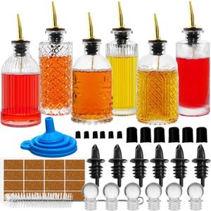 Coffee Syrup Dispenser Simple Small Glass Bottle 6 Pcs for Coffee Bar Accessories with Dust Lids Pour Spout, Stopper, Cleaning Brush. Vanilla, Caramel, Syrup, Honey, Olive Oil,Condiments Dispenser Coffee Syrup Dispenser Simple Small Glass Bottle 6 Pcs for Coffee Bar Accessories with Dust Lids Pour Spout, Stopper, Cleaning Brush. Vanilla, Caramel, Syrup, Honey, Olive Oil,Condiments Dispenser