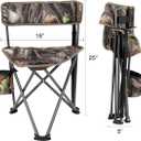 REDCAMP 2 Pack Tripod Hunting Chairs for Blinds, Folding Lightweight Portable Fishing Chair for Adults Hunting Stools with Backrest, Golf Chairs for Spectators, Camo, 18D x 18W x 25H in