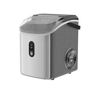 Xbeauty Grey Sleek Countertop Ice Maker - Daily 35.5lb Nugget Output, 7-Minute Quick Freeze, Convenient Ice Basket & Scoop, Self-Cleaning with Built-in Handle