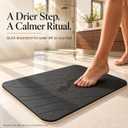 Stone Bath Mat, Quick Drying Bath Mat for Bathroom, Diatomaceous Earth Mat, Quick Dry Shower Mat, Fast Absorbent, Elegant Design, Easy to Clean - Black 23.6×15.35, 1'3" x 1'11"