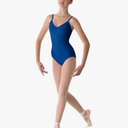 Mirella Women's Princess Seam V-Front Camisole Dance Leotard, Small