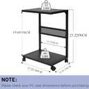 Bfttlity PC Stand Computer Tower Stand 2-Tier Metal CPU Holder with Locking Caster Wheels Suitable for Most PC (S,Black)