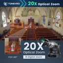 4K NDI PTZ Camera 60FPS, 4KP60 AI Auto-Tracking 20X Optical Zoom Video Conference Camera 1/1.8 UHD CMOS 8.42MP with USB 3G-SDI HDMI LAN Outputs POE Live Streaming for Church Worship Conference Events