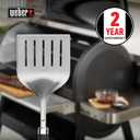Weber Precision Grill Wide Spatula Stainless Steel BBQ Spatula with 3Sided Beveled Edge, NonSlip SoftTouch Handle & Hanging Loop, Dishwasher Safe