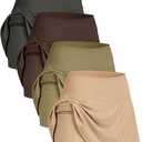 Real Essentials 4 Pack: Women's Ribbed Active Skort Pockets Skirt Running Tennis Golf Workout Sports, 2XL