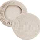 PATIKIL 11" Round Bar Stool Cover, 2 Pack Washable Elastic Stool Cover for Diameter 11"-13" Chair, Beige