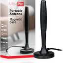 UltraPro Portable HD TV Antenna Indoor Digital Antenna for 4K/8K Ultra HD, VHF/UHF Channels, Magnetic Base, Omnidirectional, NEXTGEN TV Ready, for Travel, Camping, RV, Tailgating, 84039