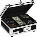 Vaultz Cash Box, Black (Standard) Chrome Black