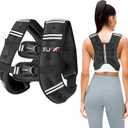 FUFF Weighted Vest Woman, 25 LB Womens Weight Vest for Walking, Strength Training Weight Vests for Female Men, Reflective Stripe Fitness Body Vest for Workout Running Jogging (Black)