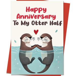 3 x Anniversary Card Gifts for Husband Wife Couple | Happy Anniversary Decorations for Women Men Him Her, Printed Message Inside with Envelope, 8"x 5.3" Gift Idea, 8.0 x 5.3 inches