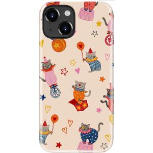 DEENAKIN for iPhone 14 Case/iPhone 13 Case Cute, Aesthetic Circus Cat Colorful Clown Kitten Fun Phone Case, Compatible with Magsafe, Trendy Western Protective Slim Silicone Phone Cover for Women Girls