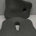 JIPORIER Seat Cushion & Lumbar Support Pillow Set for Office Chair, Ergonomic Pillow for Sciatica Pain Relief, Memory Foam Back Support Pillow & Chair Cushion for Car seat, Desk Chair (Grey)