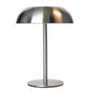 JHWDHD Portable LED Mushroom Table Lamp, 8.46'' Small Cordless Desk Night Light with 5200mAh Rechargeable Battery, Stepless Dimming Lamp with 3 Colors for Bedroom/Bar/Coffee Shop (Silver)