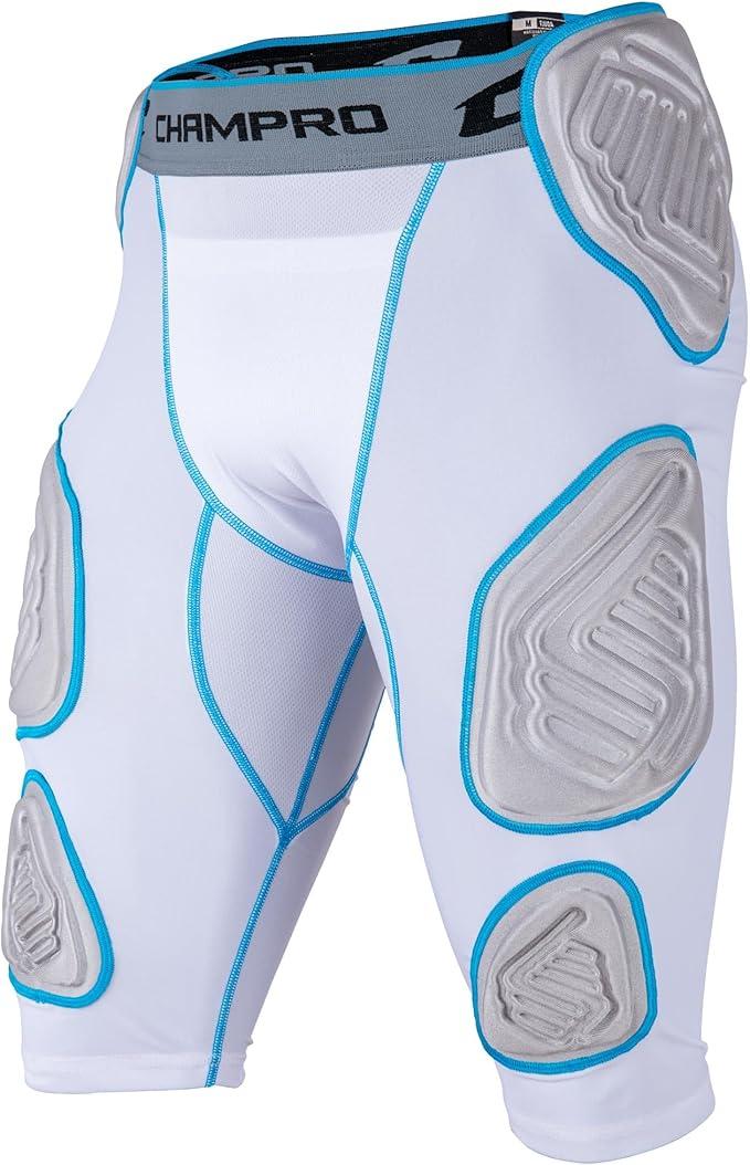 Champro Bull Rush 7-Pad Girdle, White, Grey Inset, Adult 2X-Large 