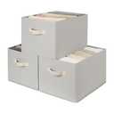 StorageWorks Storage Baskets for Shelves, Fabric Storage Bins, Closet Organization and Storage Baskets, Organizer Bins for Clothes, Light Gray, Extra Large, 3-Pack