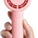 Aecooly Portable Handheld Turbo Fan [24H Max Cooling Time], 5 Speeds USB Rechargeable Mini Personal Battery Operated Small Pocket Cooling Fan GIfts for Women, Travel, Home, Office, Beach, Lash -Pink