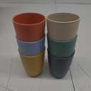 Mfacoy Wheat Straw Cups Set of 6, 12 oz Unbreakable Drinking, Reusable, Stackable Tumbler, Colourful Water Cup Set for Kitchen, BPA Free, Dishwasher & Microwave Safe, with 6 Colors Cups